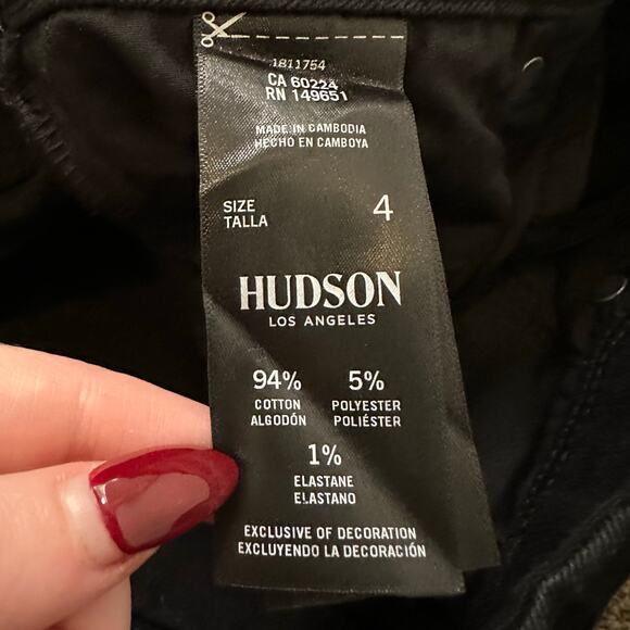 Hudson black straight leg jeans size 4 - Picture 7 of 12